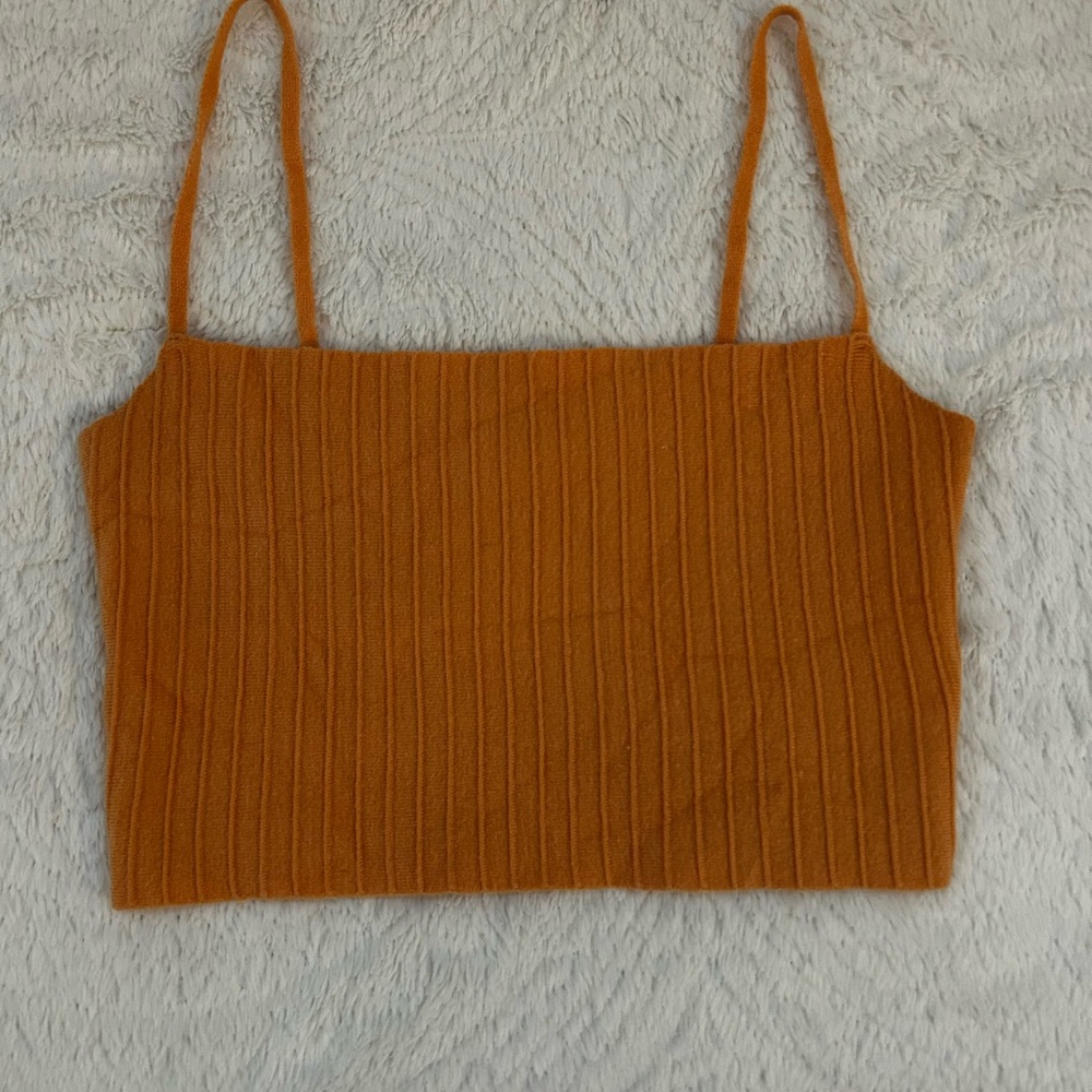 La Hearts Orange Ribbed Crop Camisole